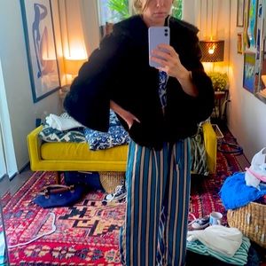 Faux fur vintage coat/cape